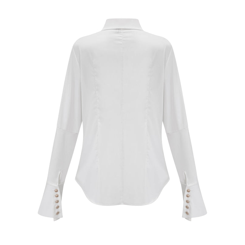 Kiara White & Black Shirt Skirt Matching Set
