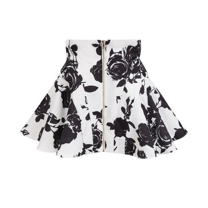 Kiara White & Black Shirt & Skirt Matching Set