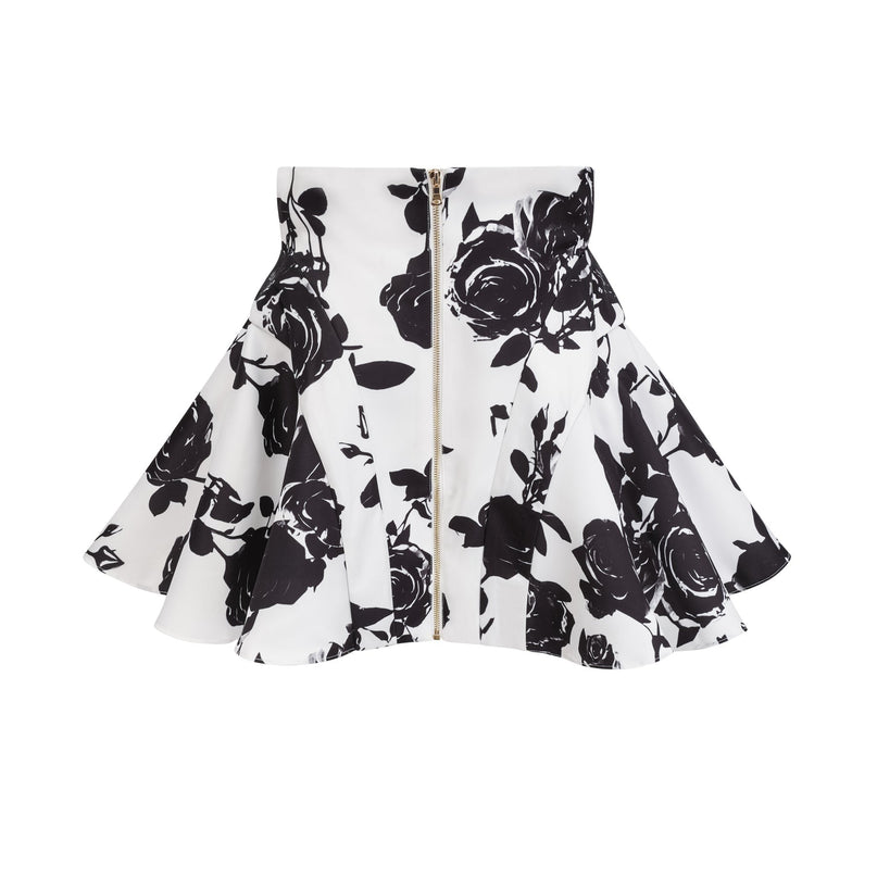 Kiara White & Black Shirt & Skirt Matching Set