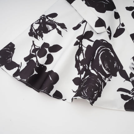 Kiara White & Black Shirt Skirt Matching Set