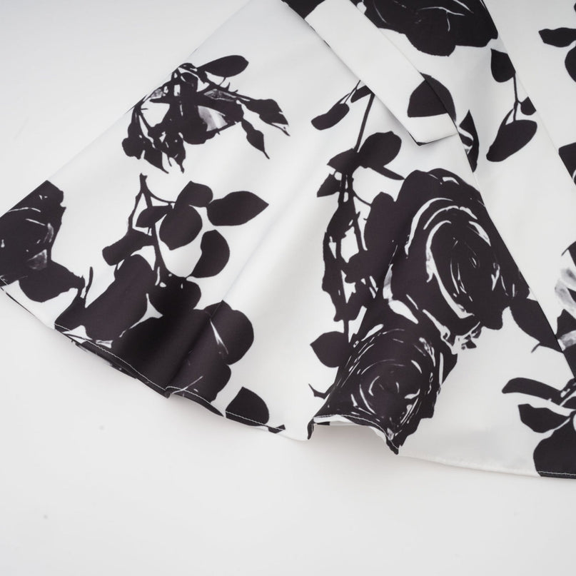 Kiara White & Black Shirt Skirt Matching Set