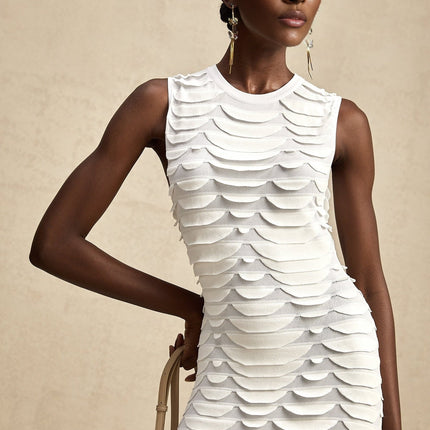 Kiera Black 3D Snake Pattern Midi Dress