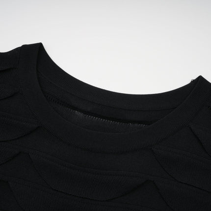 Kiera Black 3D Snake Pattern Midi Dress