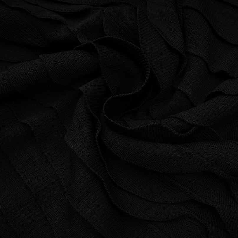 Kiera Black 3D Snake Pattern Midi Dress