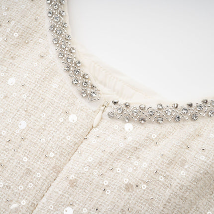Kiera White Sequin Cut-out Mini Dress