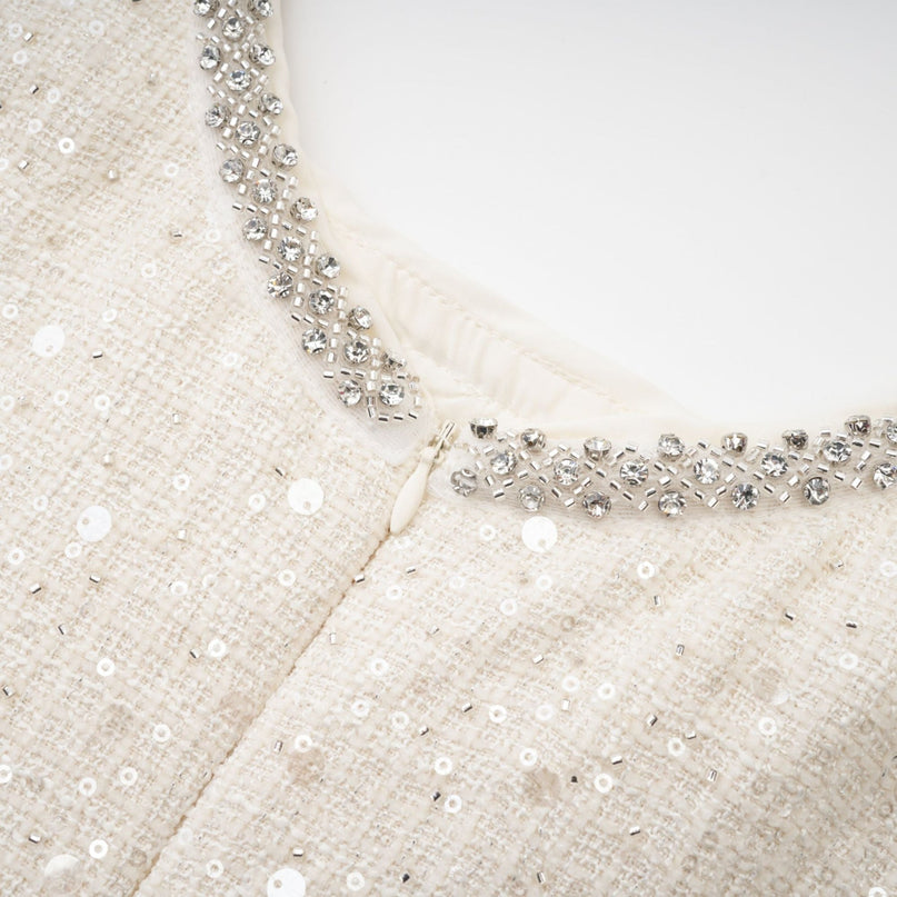 Kiera White Sequin Cut-out Mini Dress