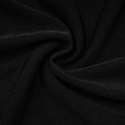 Kimberly Black Midi Dress Spaghetti Straps Rear Zip Fastening Rear Slit Bustier Style
