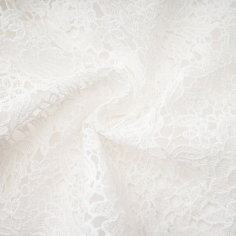 Kimberly White Lace Cut Out Mini Dress Ruffle Hem
