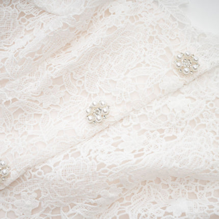 Kimberly White Lace Mini Dress Cut Out Ruffle Hem