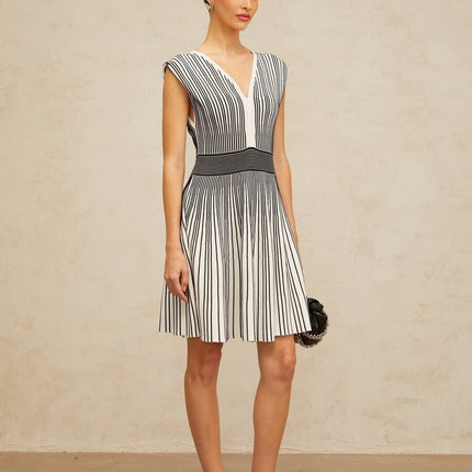 Kimora Black and White Stripe Mini Dress