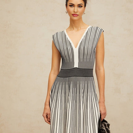 Kimora Black and White Stripe Mini Dress