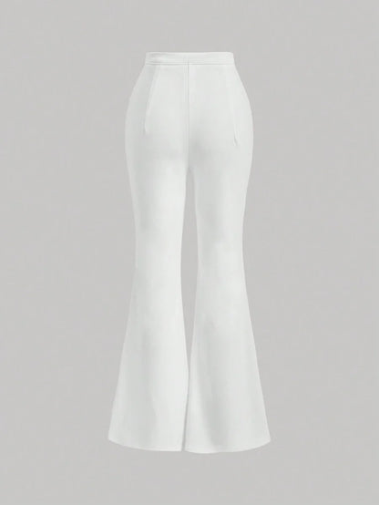 Lace Up Front Flare Leg Pants