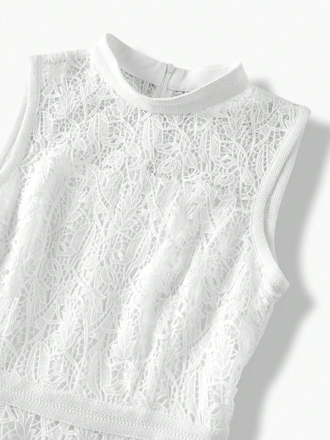 LACE ZIPPER BACK SLEEVELESS DRESS