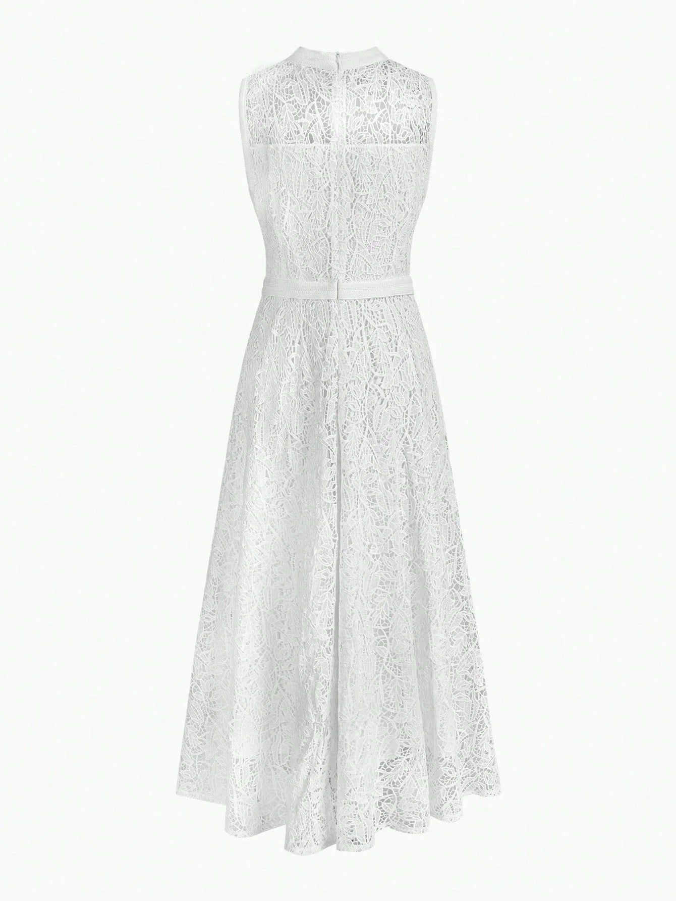 LACE ZIPPER BACK SLEEVELESS DRESS