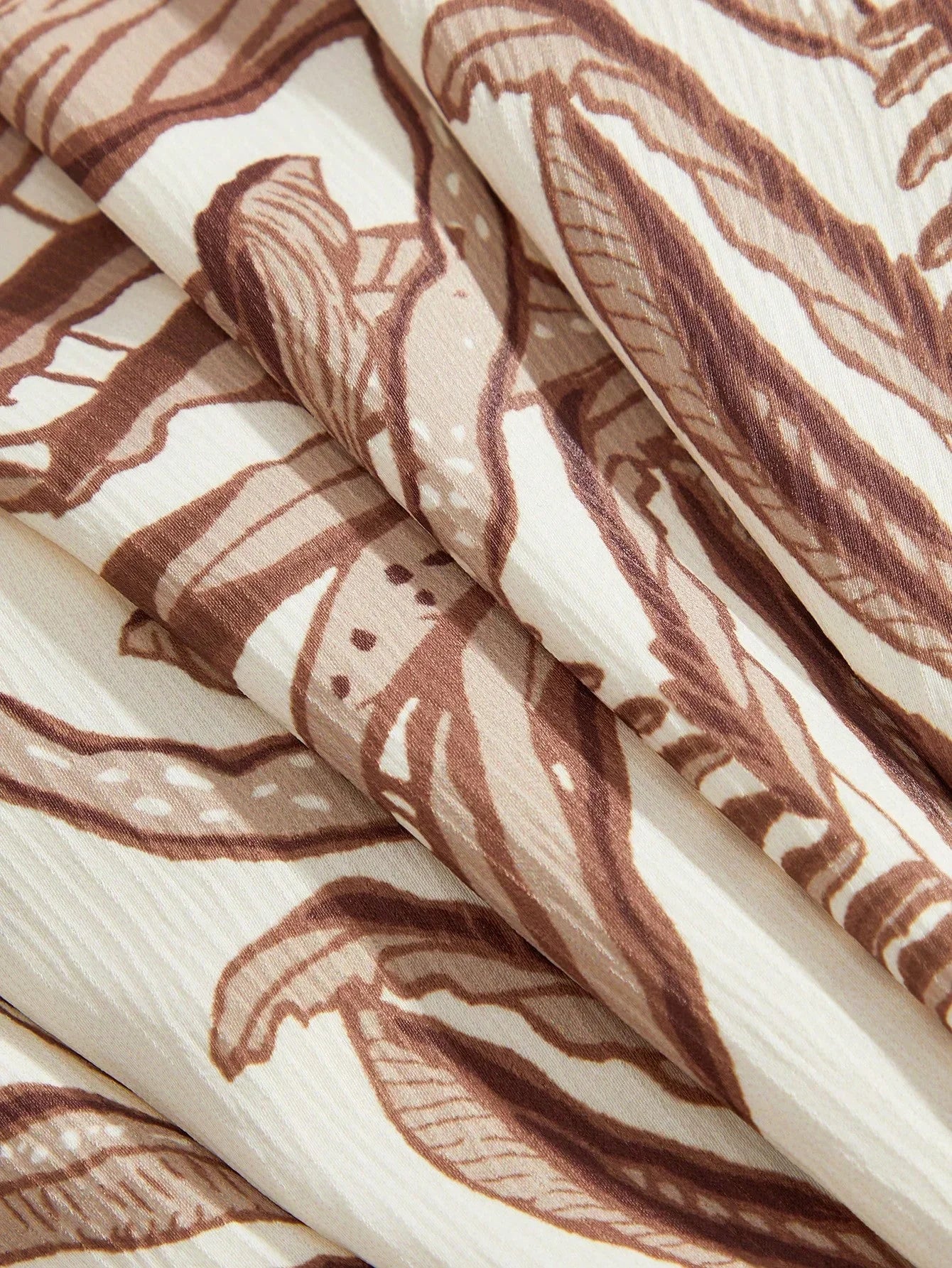 Ladies Spring And Summer HighEnd Coconut Tree Fashionable And Elegant Printed Elegant Long Sleeved