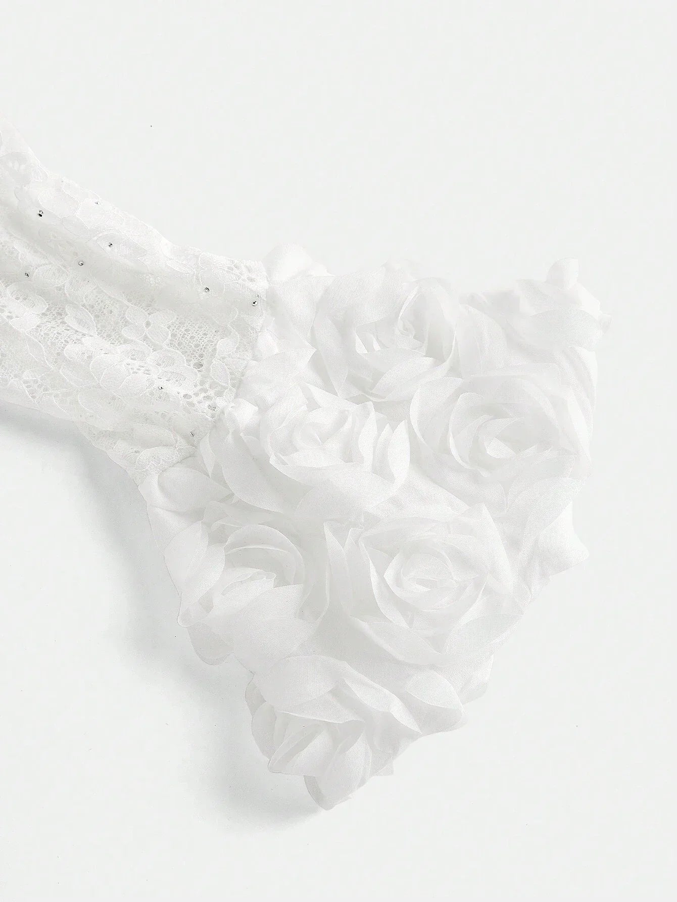 LadyLike Long Sleeve Dress With Lace Patchwork 3D Flower Detail For FallWinter