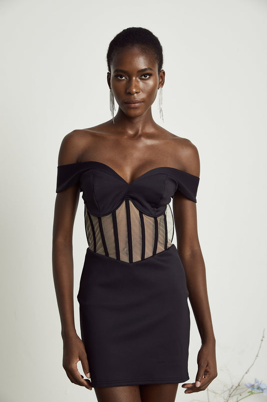 Laguna panelled corset mini dress