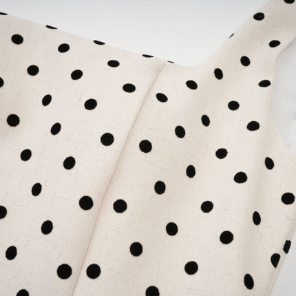 Laila Mini Dress Neutrals Polka Dot Square Neck Puff Skirt Lace Up Fastening