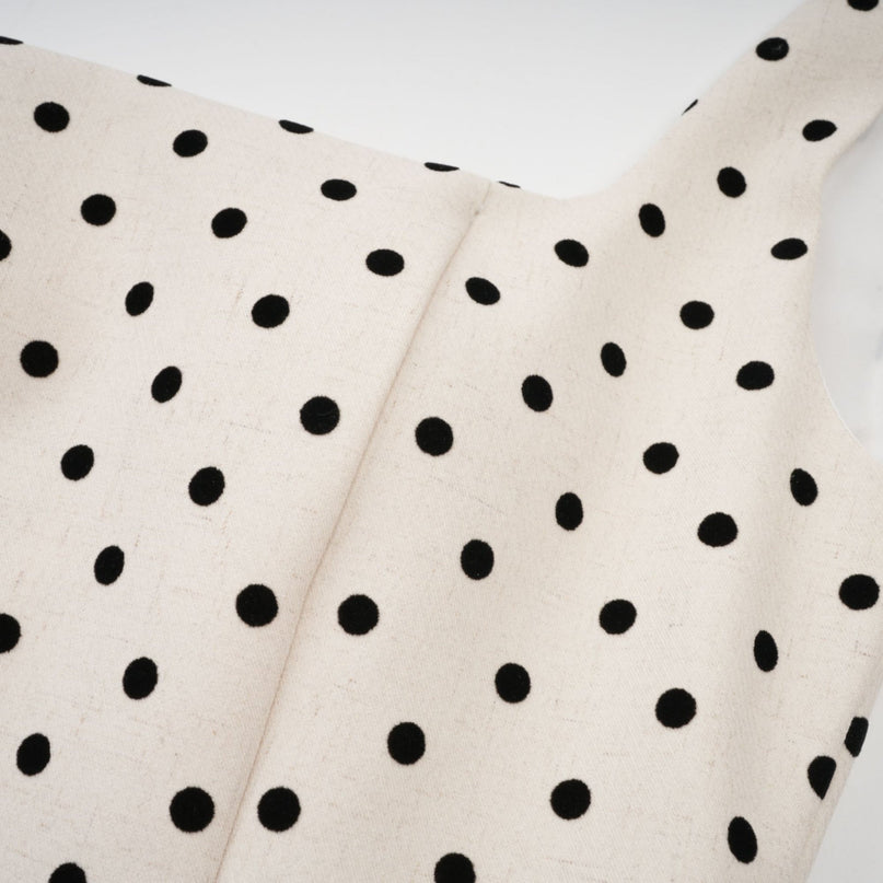 Laila Mini Dress Neutrals Polka Dot Square Neck Puff Skirt Lace Up Fastening