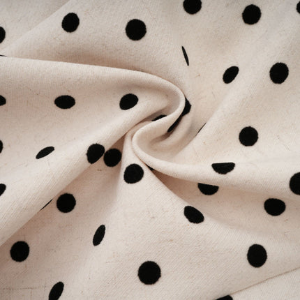Laila Mini Dress in Neutrals Polka Dot Square Neck Design Terylene Rayon Blend Puff Skirt Lace-Up Fastening