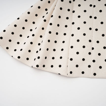 Laila Mini Dress Neutrals Polka Dot Square Neck Puff Skirt Lace Up Fastening