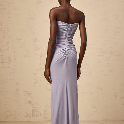 Laila Purple 3D-Petal Corset Lavender Maxi Dress