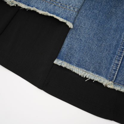 Lana denim patchwork sleeveless dress