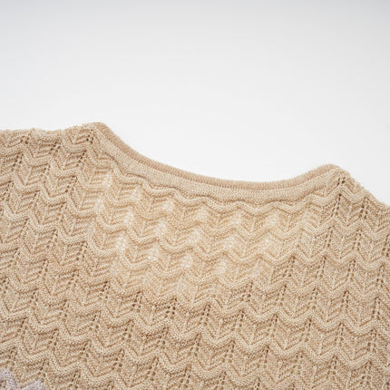 Laney Midi Dress in Neutrals Ribbed Knit Texture Sleeveless Round Neck Contrast Trim