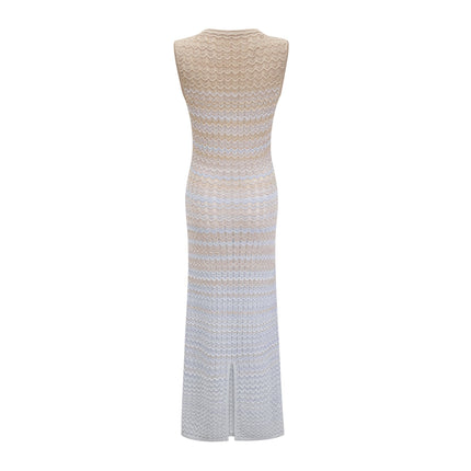 Laney Neutrals Ribbed Knit Midi Dress