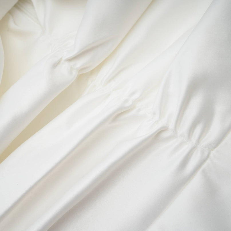 Lauretta White Diamond-Encrusted Mini Dress with Cut-Out Detailing and Bowknot