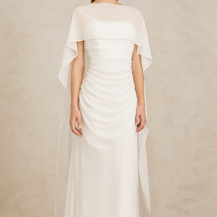 Léonie White Tulle Cape & Dress Set in White for Special Occasions