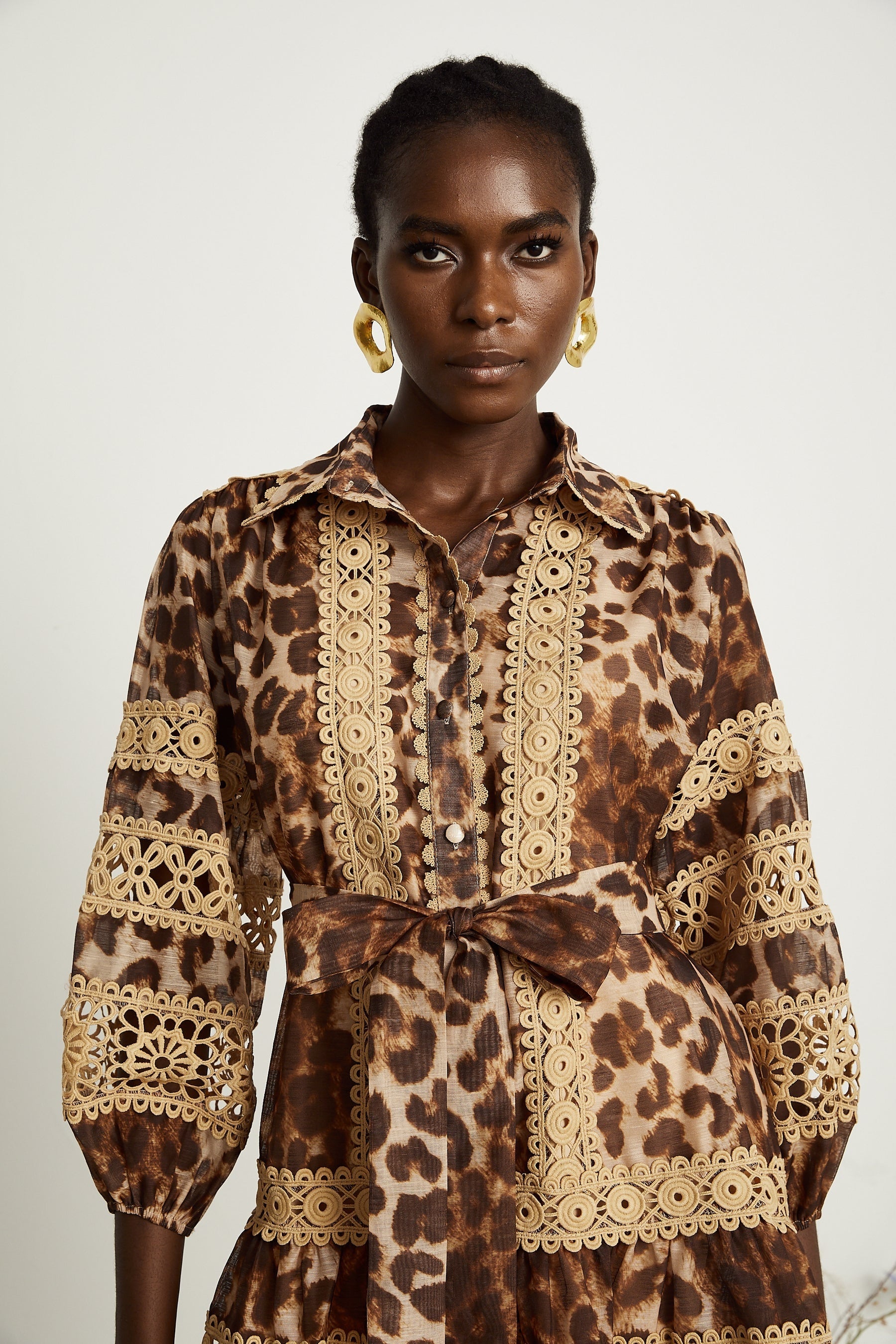 Léonor leopardprint cutout panelled mini dress
