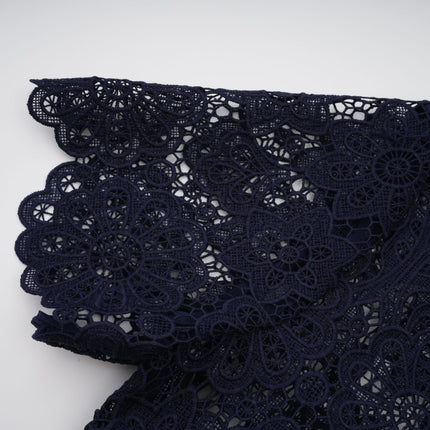 Lesly Floral Midi Dress Dark Blue & White