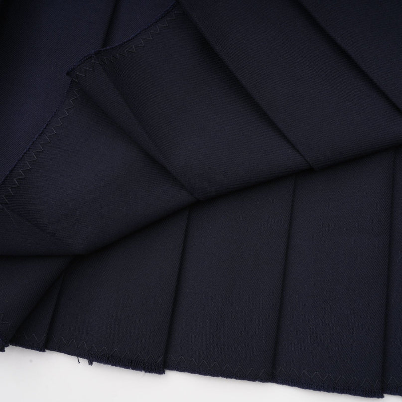 Lesly Navy Blue Embroidered A-Line Skirt