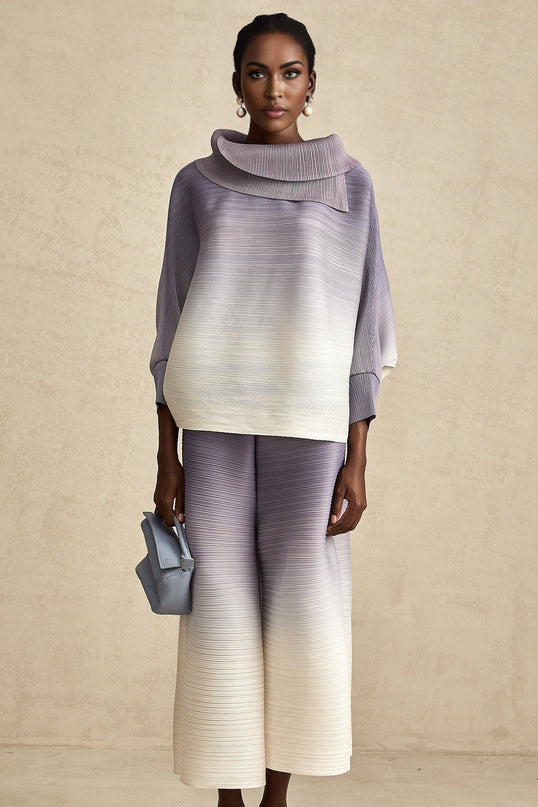Letizia Purple Blouse Trousers Set