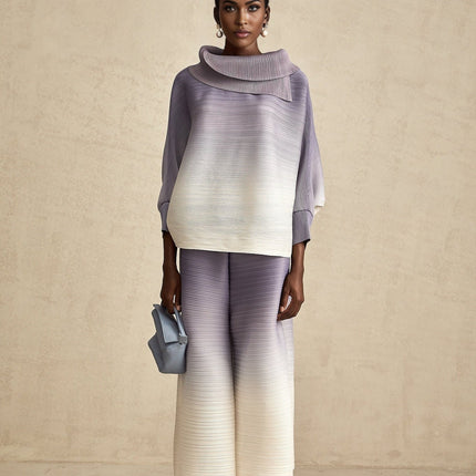 Letizia Purple Blouse Trousers Set
