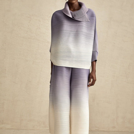 Letizia Purple Blouse Trousers Wrinkled Set