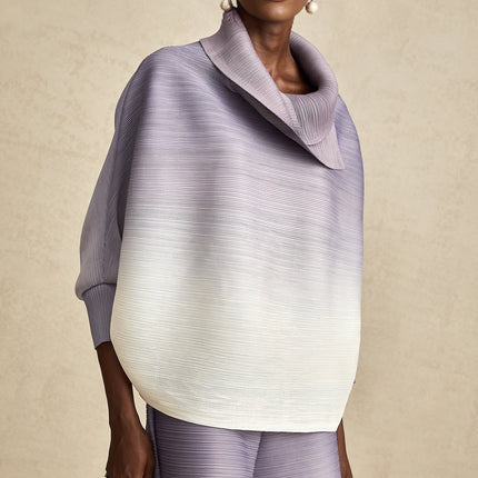 Letizia Purple Blouse Trousers Wrinkled Set