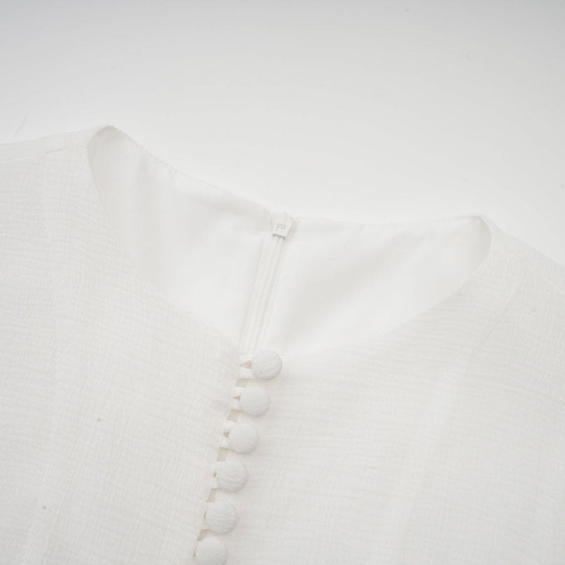 Letizia White Flared Sleeve Mini Dress