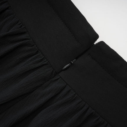 Lia Black High-Waisted Pleated Mini Dress 64% Polyester 36% Cotton