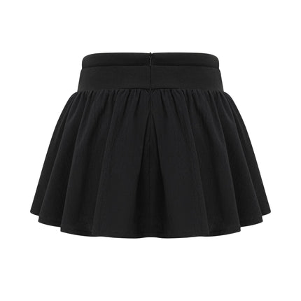 Lia Black Pleated High-Waisted Mini Dress