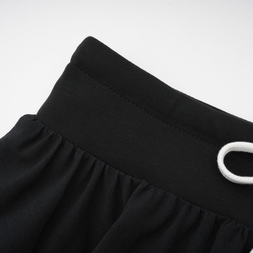 Lia Black Pleated High-Waisted Mini Dress