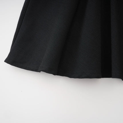 Lia Black Pleated High-Waisted Mini Dress