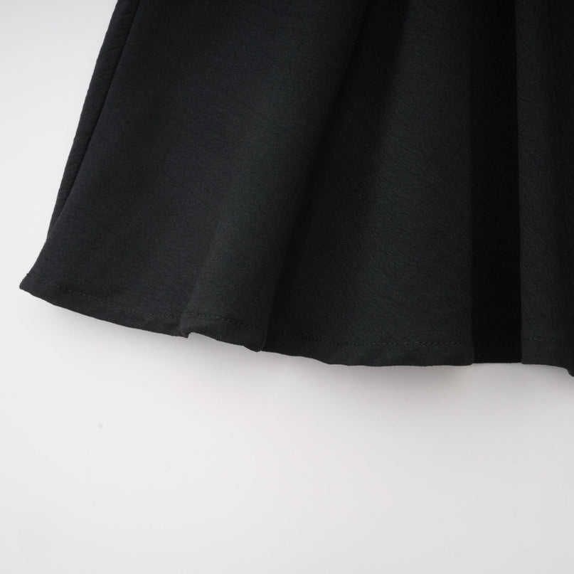 Lia Black Pleated High-Waisted Mini Dress