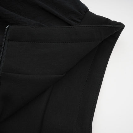 Lia Black Pleated High Waisted Mini Dress