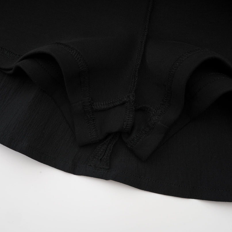 Lia Black Pleated High-Waisted Mini Dress 64% Polyester 36% Cotton