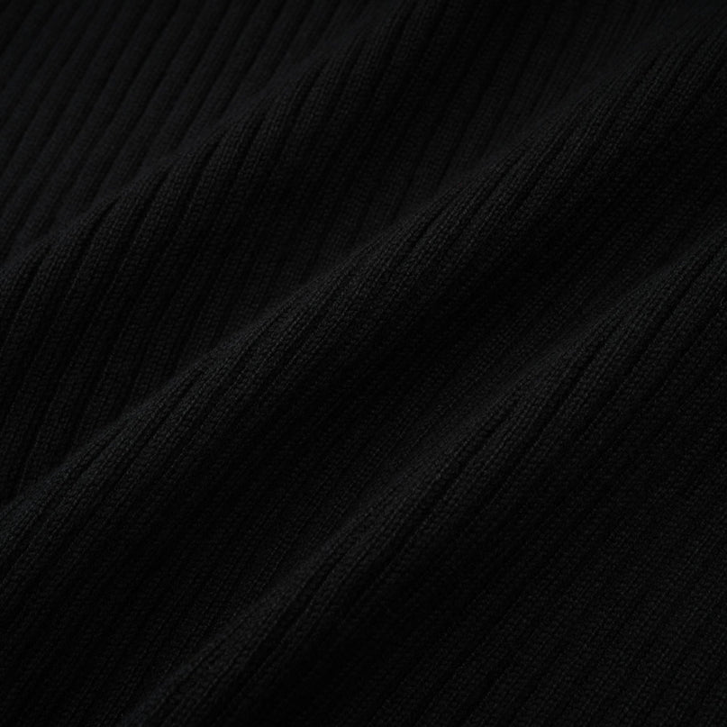Liana Black Ribbed Twist Detail Sleeveless Top