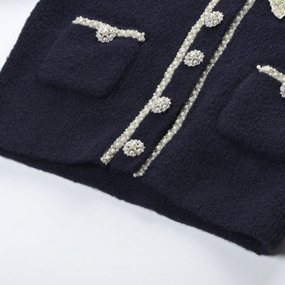 Liane fauxpearl embellished jacket  skirt matching set