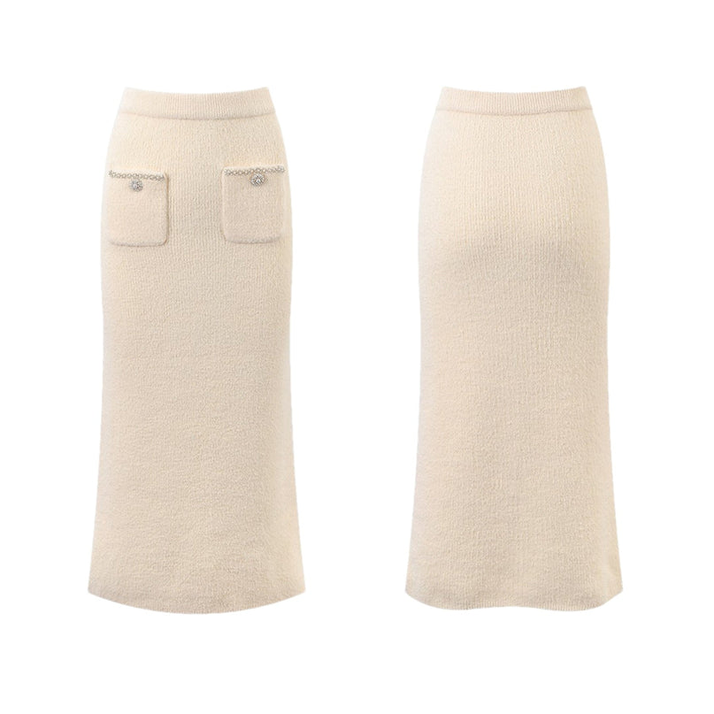 Liane fauxpearl embellished jacket  skirt matching set