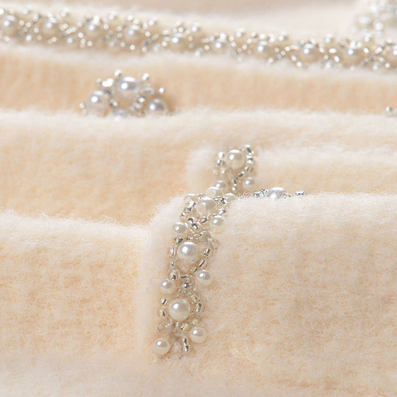 Liane fauxpearl embellished jacket  skirt matching set